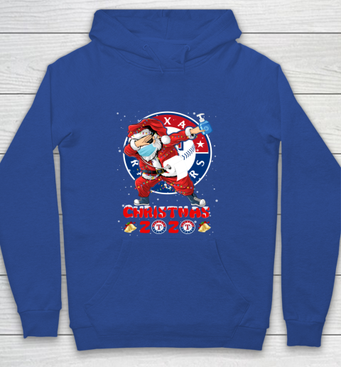 Texas Rangers Funny Santa Claus Dabbing Christmas 2020 MLB Youth Hoodie 6