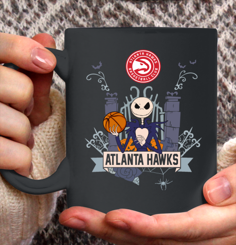 NBA Atlanta Hawks Basketball Jack Skellington Halloween Ceramic Mug 11oz