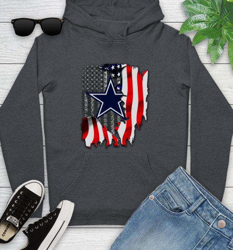 Dallas Cowboys NFL Football American Flag Youth Hoodie 10