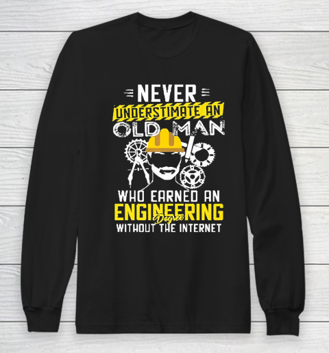 Grandpa Funny Gift Apparel  Mens Funny Retired Engineer Grandpa With Eng Long Sleeve T-Shirt