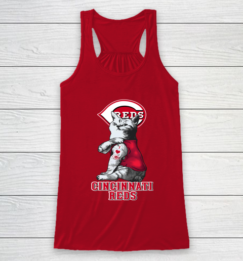 MLB Baseball My Cat Loves Cincinnati Reds Racerback Tank 4