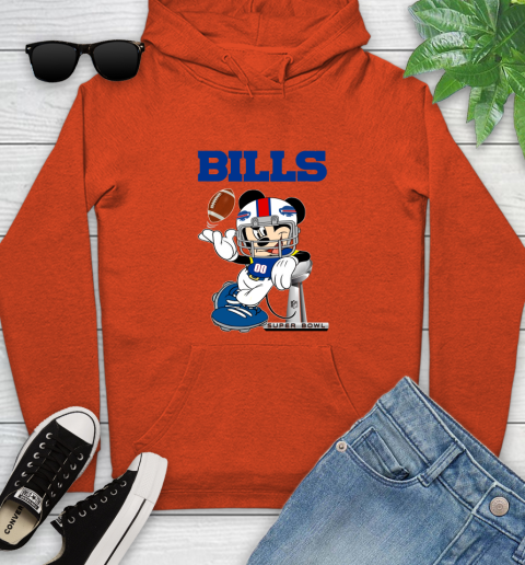 NFL Buffalo Bills Mickey Mouse Disney Super Bowl Football T Shirt Youth Hoodie 5