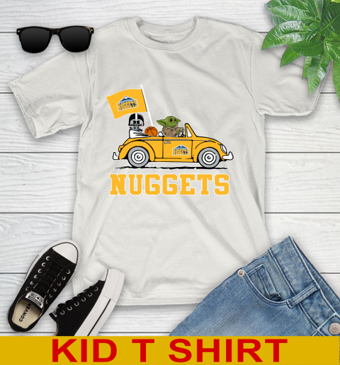 NBA Basketball Denver Nuggets Darth Vader Baby Yoda Driving Star Wars Shirt Youth T-Shirt 12