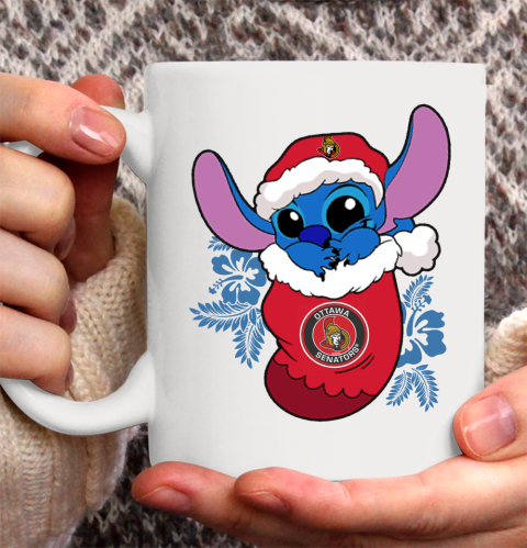 Ottawa Senators Christmas Stitch In The Sock Funny Disney NHL Ceramic Mug 11oz 4