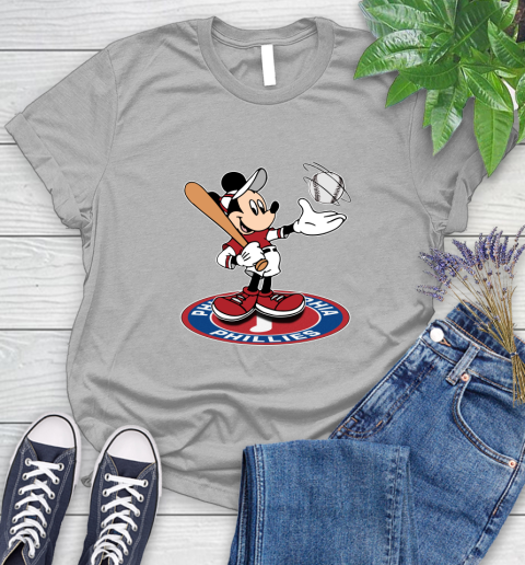 MLB Baseball Philadelphia Phillies Cheerful Mickey Disney Shirt Women's T-Shirt 5
