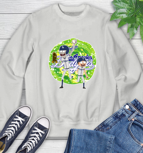MLB Los Angeles Dodgers Rick And Morty Commissioner's Trophy Baseball Sports Sweatshirt 5