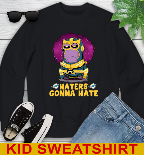 NFL Football Miami Dolphins Haters Gonna Hate Thanos Minion Marvel Shirt Youth Sweatshirt 2