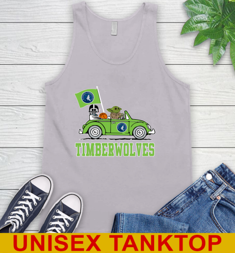 NBA Basketball Minnesota Timberwolves Darth Vader Baby Yoda Driving Star Wars Shirt Tank Top 4