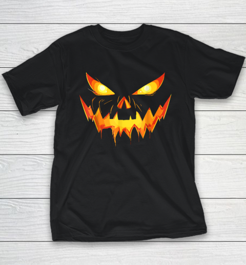 Halloween Costume Funny Jack O Lantern Face Pumpkin Scary Youth T-Shirt