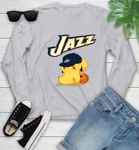 NBA Pikachu Basketball Sports Utah Jazz Youth Long Sleeve 5