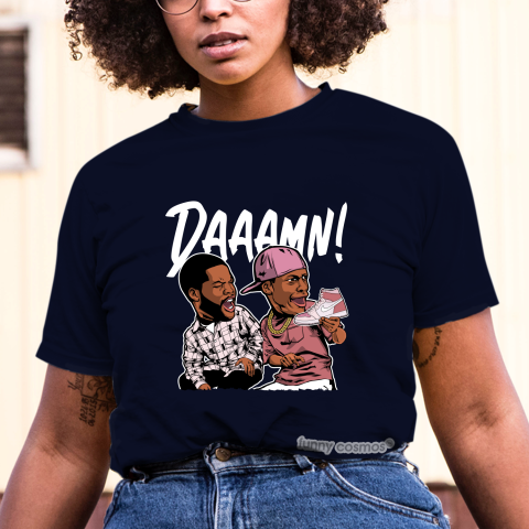 Air Jordan 1 Digital Pink Matching Sneaker Shirt Daaamn Meme Digital Pink Sneaker Light Pink Tshirt