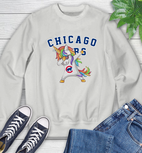 Chicago Cubs MLB Baseball Funny Unicorn Dabbing Sports Sweatshirt 5