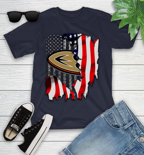 Anaheim Ducks NHL Hockey American Flag Youth T-Shirt 2