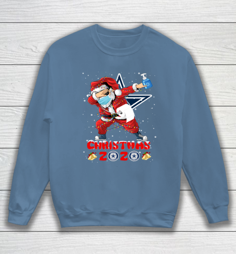 Dallas Cowboys Funny Santa Claus Dabbing Christmas 2020 NFL Sweatshirt 6