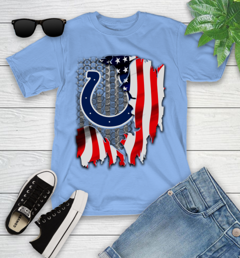 Indianapolis Colts NFL Football American Flag Youth T-Shirt 15