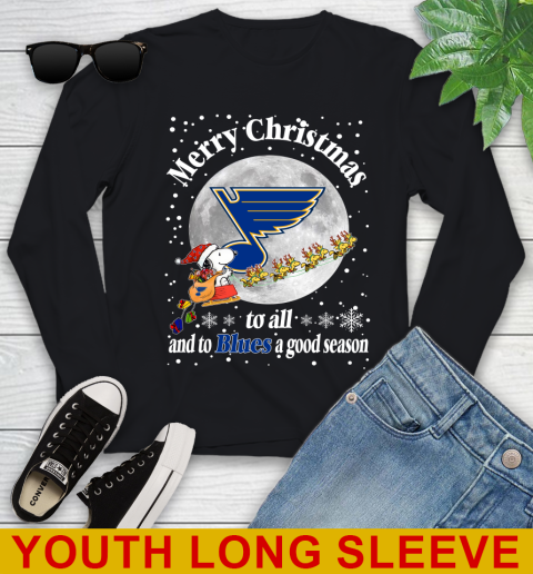 St.Louis Blues Merry Christmas To All And To Blues A Good Season NHL Hockey Sports Youth Long Sleeve
