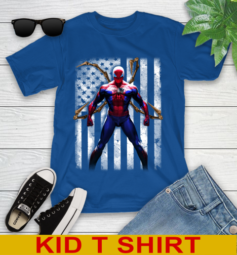 NFL Football New England Patriots Spider Man Avengers Marvel American Flag Shirt Youth T-Shirt 11 NFL Football New England Patriots Spider Man Avengers Marvel American Flag Shirt Youth T-Shirt - Image 11