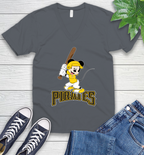 MLB Baseball Pittsburgh Pirates Cheerful Mickey Mouse Shirt V-Neck T-Shirt 5