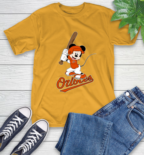 MLB Baseball Baltimore Orioles Cheerful Mickey Mouse Shirt T-Shirt 3