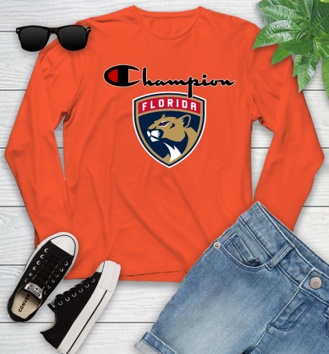NHL Hockey Florida Panthers Champion Shirt Youth Long Sleeve 2