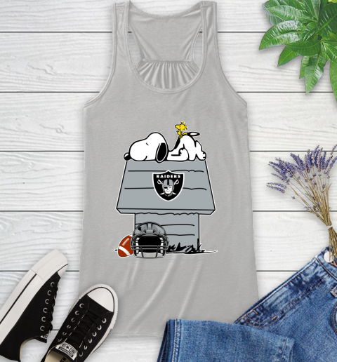Oakland Raiders NFL Football Snoopy Woodstock The Peanuts Movie Racerback Tank