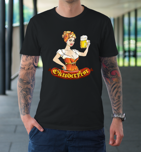 Barmaid Oktoberfest Dirndl Bratwurst German Woman Costume T Shirt T-Shirt