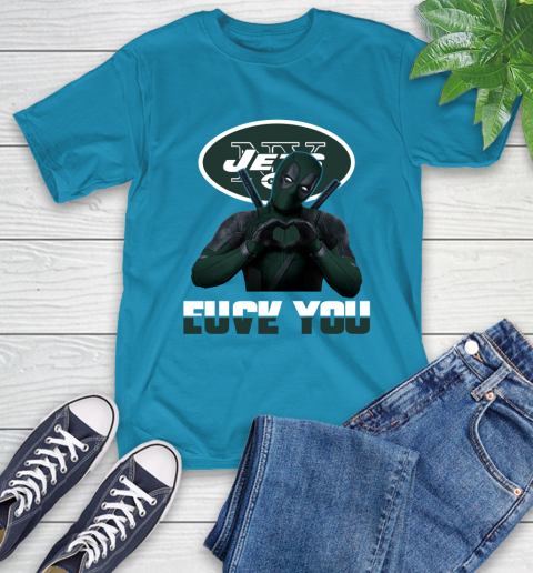 NHL New York Jets Deadpool Love You Fuck You Football Sports T-Shirt 9