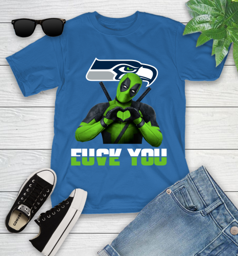 NHL Seattle Seahawks Deadpool Love You Fuck You Football Sports Youth T-Shirt 12