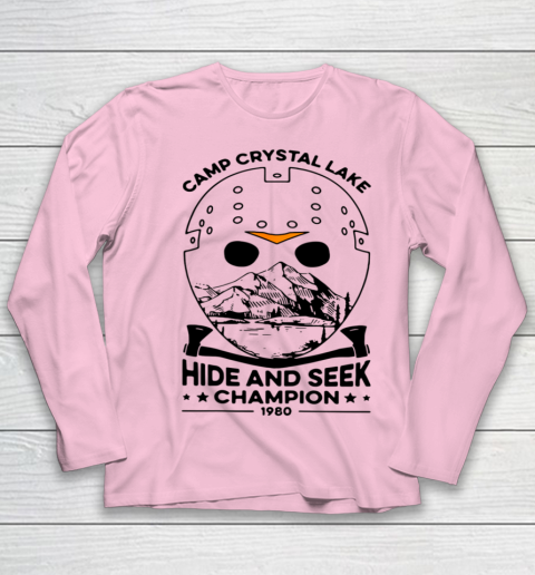 Camp Hide And Seek Champion Crystal Lake 1980 Halloween Youth Long Sleeve 6