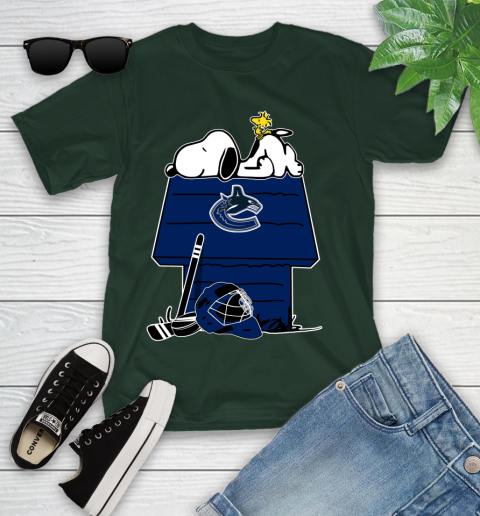 Vancouver Canucks NHL Hockey Snoopy Woodstock The Peanuts Movie Youth T-Shirt 5