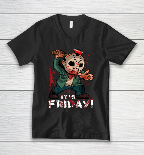 Friday 13th Jason Funny Halloween Horror Graphic Horror Movie V-Neck T-Shirt