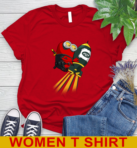 NFL Football New York Jets Deadpool Minion Marvel Shirt Women's T-Shirt 11