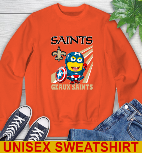 NFL Football New Orleans Saints Captain America Marvel Avengers Minion Shirt Sweatshirt 3
