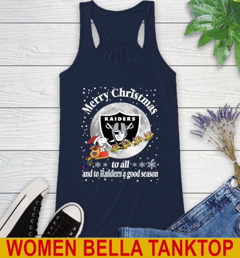 Oakland Raiders Merry Christmas To All And To Raiders A Good Season NFL Football Sports Racerback Tank 9