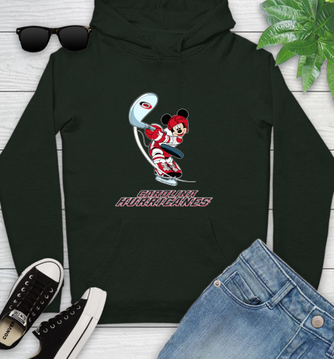 NHL Hockey Carolina Hurricanes Cheerful Mickey Mouse Shirt Youth Hoodie 12