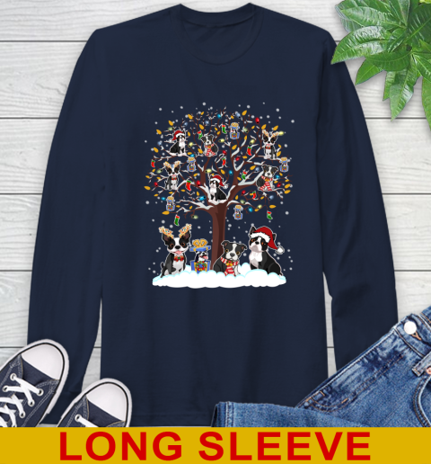 Boston terrier dog pet lover light christmas tree shirt 57