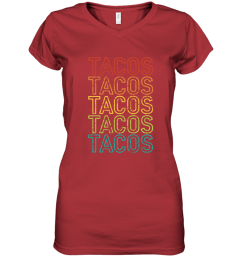 p6xl vintage mexicantacos women v neck t shirt 39 front red