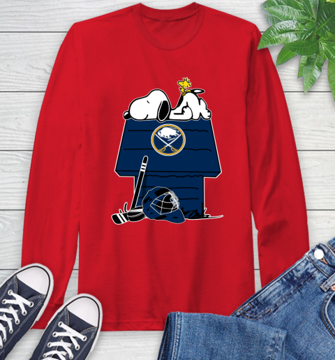 Buffalo Sabres NHL Hockey Snoopy Woodstock The Peanuts Movie Long Sleeve T-Shirt 10