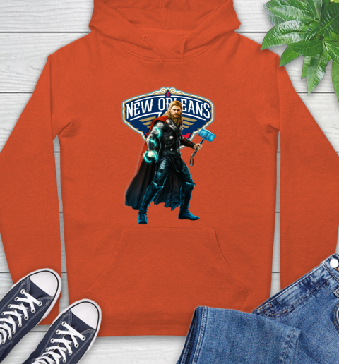 NBA Thor Avengers Endgame Basketball New Orleans Pelicans Hoodie 5