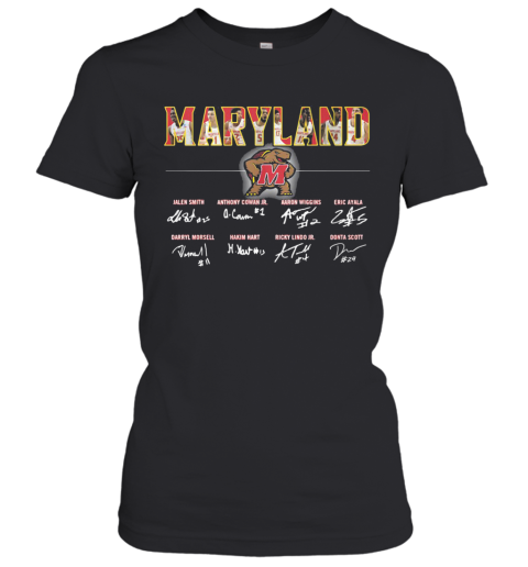 Fathead Maryland Terrapins Football Player Signatures Women's T-Shirt