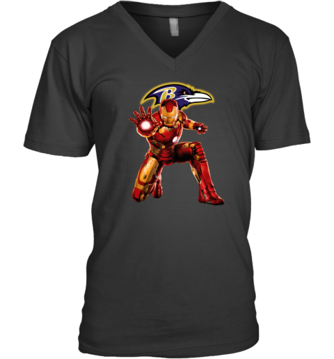 NFL Iron Man Baltimore Ravens V-Neck T-Shirt