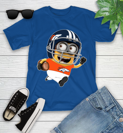 NFL Denver Broncos Minions Disney Football Sports Youth T-Shirt 9