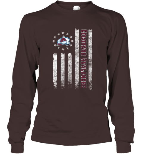 NHL American Flag Hockey Sports Colorado Avalanche Long Sleeve T-Shirt 3