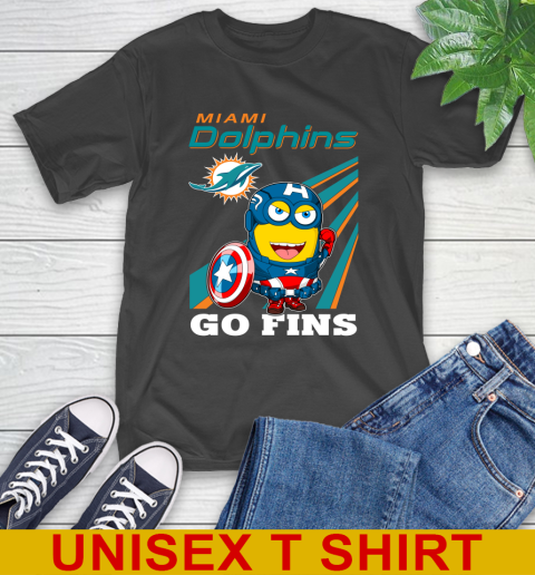 NFL Football Miami Dolphins Captain America Marvel Avengers Minion Shirt T-Shirt