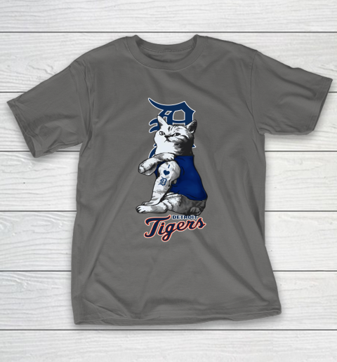 MLB Baseball My Cat Loves Detroit Tigers T-Shirt 8