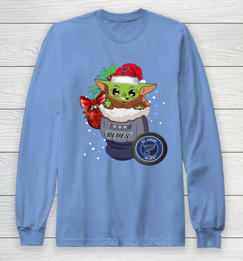 St.Louis Blues Christmas Baby Yoda Star Wars Funny Happy NHL Long Sleeve T-Shirt 11