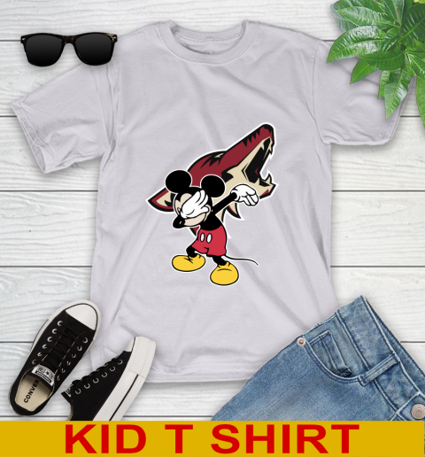 Arizona Coyotes NHL Hockey Dabbing Mickey Disney Sports Youth T-Shirt 5