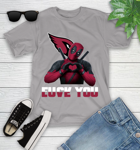 NHL Arizona Cardinals Deadpool Love You Fuck You Football Sports Youth T-Shirt 4