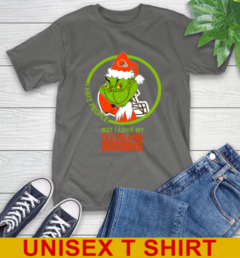 Cleveland Browns NFL Christmas Grinch I Hate People But I Love My Favorite Football Team T-Shirt 8