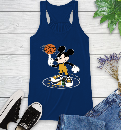 NBA Basketball Utah Jazz Cheerful Mickey Disney Shirt Racerback Tank 8